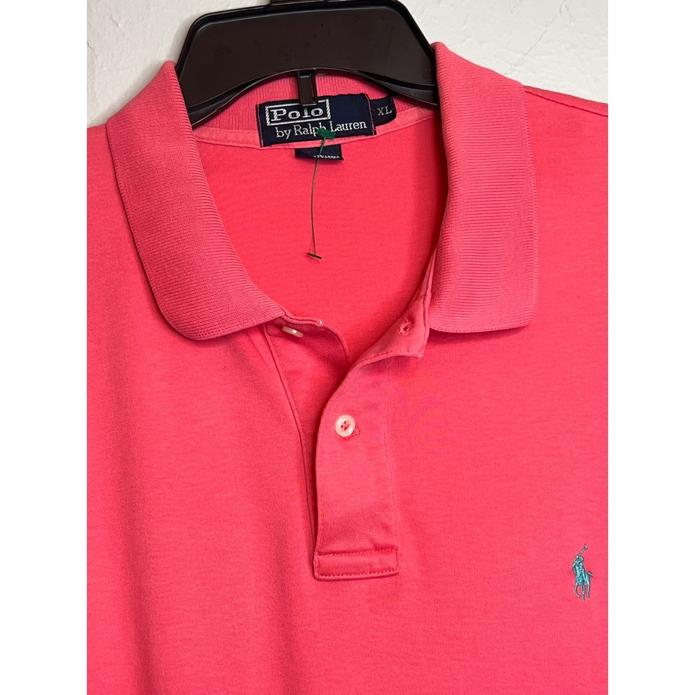 NWOT Polo Ralph Lauren Men's XL Pink Short Sleeve Cotton Polo Shirt Spots